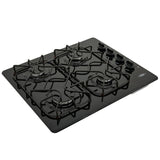 Estufa de Empotrar Haceb Esmaltada Negro 60x51cm 110 Voltios para Gas Natural con Cuatro Quemadores