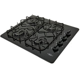 Estufa de Empotrar Haceb Esmaltada Negro 60x51cm 110 Voltios para Gas Natural con Cuatro Quemadores
