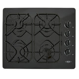 Estufa de Empotrar Haceb Esmaltada Negro 60x51cm 110 Voltios para Gas Natural con Cuatro Quemadores