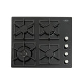 Estufa de Empotrar Haceb Tandoori Cristal Negro 60x51cm 110 Voltios para Gas Natural con Cuatro Quemadores