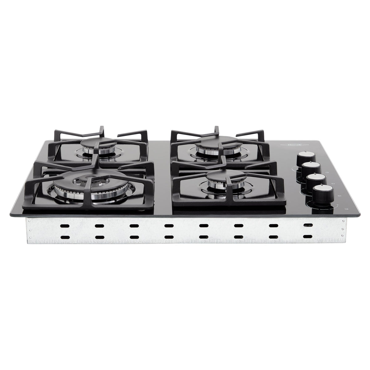 Estufa de Empotrar Haceb Tandoori Cristal Negro 60x51cm 110 Voltios para Gas Natural con Cuatro Quemadores