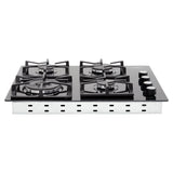 Estufa de Empotrar Haceb Tandoori Cristal Negro 60x51cm 110 Voltios para Gas Natural con Cuatro Quemadores
