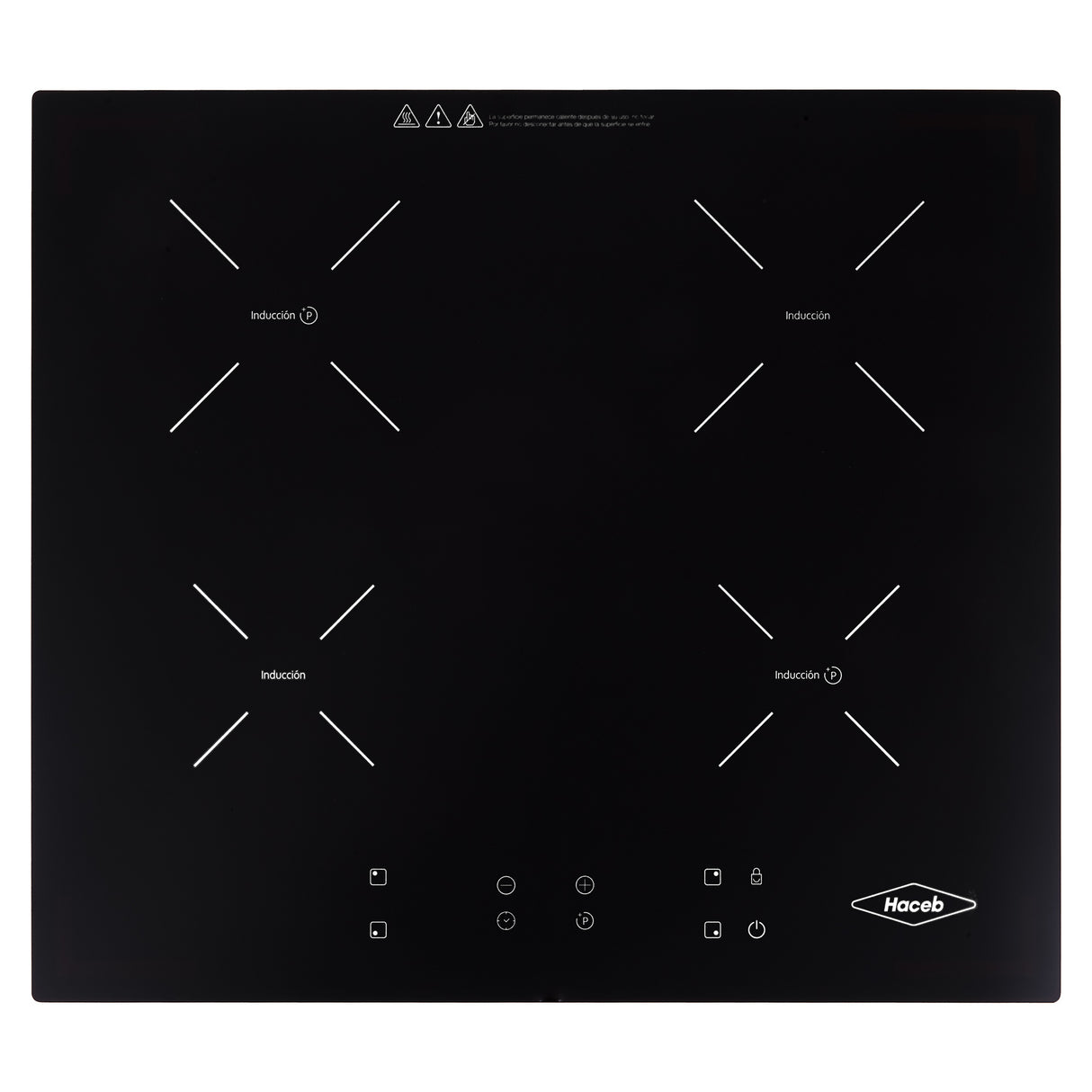 Estufa de Inducción para Empotrar Haceb Negro 59x52cm 220 Voltios para Electrico con Cuatro Quemadores y con Pantalla Digital
