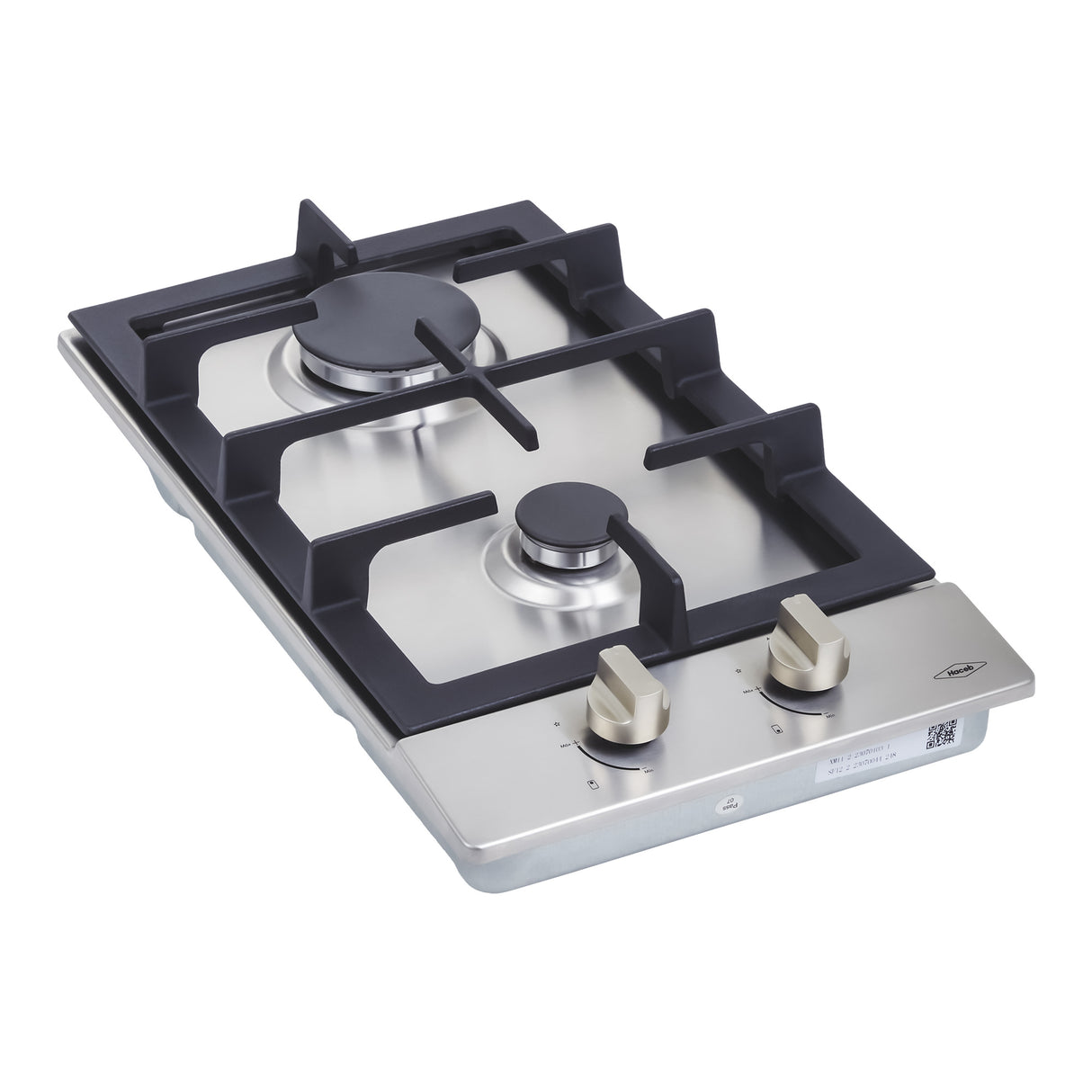 Estufa de Empotrar Haceb Inox 30x51cm 110 Voltios para Gas Natural con Dos Quemadores