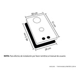 Estufa de Empotrar Haceb Inox 30x51cm 110 Voltios para Gas Natural con Dos Quemadores