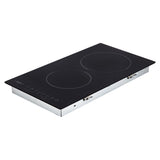 Estufa de Vitrocerámica para Empotrar Haceb Negro 29x52cm 220 Voltios para Electrico con Dos Quemadores y con Pantalla Digital