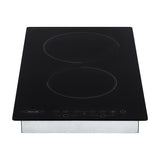 Estufa de Vitrocerámica para Empotrar Haceb Negro 29x52cm 220 Voltios para Electrico con Dos Quemadores y con Pantalla Digital
