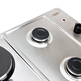 Estufa de Empotrar Haceb Mixta Inox 60x43cm 110 Voltios para Mixto con Cuatro Quemadores