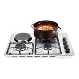 Estufa de Empotrar Haceb Mixta Inox 60x43cm 110 Voltios para Mixto con Cuatro Quemadores