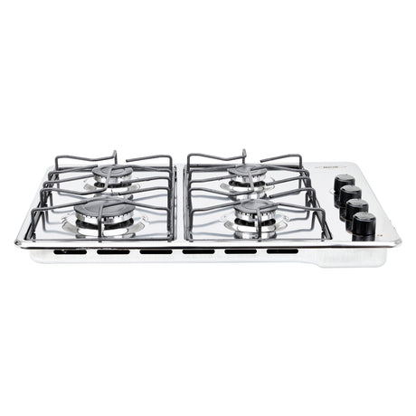 Estufa de Empotrar Haceb Alambrón Inox 60x43cm 110 Voltios para Gas Natural con Cuatro Quemadores