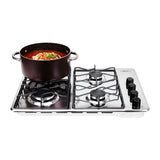 Estufa de Empotrar Haceb Alambrón Inox 60x43cm 110 Voltios para Gas Natural con Cuatro Quemadores