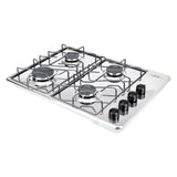 Estufa de Empotrar Haceb Alambrón Inox 60x43cm 110 Voltios para Gas Natural con Cuatro Quemadores