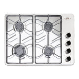 Estufa de Empotrar Haceb Alambrón Inox 60x43cm 110 Voltios para Gas Natural con Cuatro Quemadores