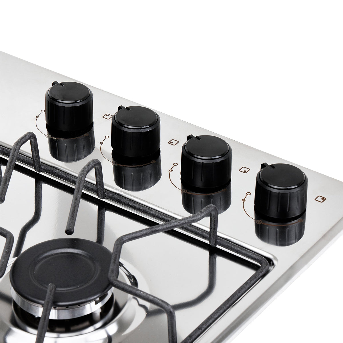 Estufa de Empotrar Haceb Alambrón Inox 60x43cm 110 Voltios para Gas Natural con Cuatro Quemadores