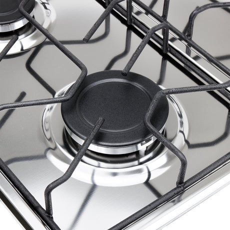 Estufa de Empotrar Haceb Alambrón Inox 60x43cm 110 Voltios para Gas Natural con Cuatro Quemadores