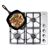 Estufa de Empotrar Haceb Tandoori Hierro Fundido Inox 60x51cm 110 Voltios para Gas Natural con Cuatro Quemadores