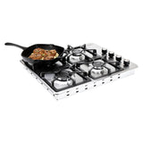Estufa de Empotrar Haceb Tandoori Hierro Fundido Inox 60x51cm 110 Voltios para Gas Natural con Cuatro Quemadores