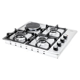 Estufa de Empotrar Haceb Tandoori Mixta Inox 60x51cm 110 Voltios para Mixto con Cuatro Quemadores