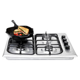 Estufa de Empotrar Haceb Tandoori Sesamo Inox 60x51cm 110 Voltios para Gas Natural con Cuatro Quemadores