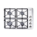 Estufa de Empotrar Haceb Tandoori Hierro Fundido Inox 60x43cm 110 Voltios para Gas Natural con Cuatro Quemadores