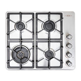 Estufa de Empotrar Haceb Tandoori Hierro Fundido Dual Inox 60x51cm 110 Voltios para Gas Natural con Cuatro Quemadores