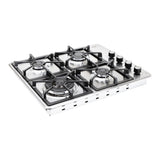 Estufa de Empotrar Haceb Tandoori Hierro Fundido Dual Inox 60x51cm 110 Voltios para Gas Natural con Cuatro Quemadores