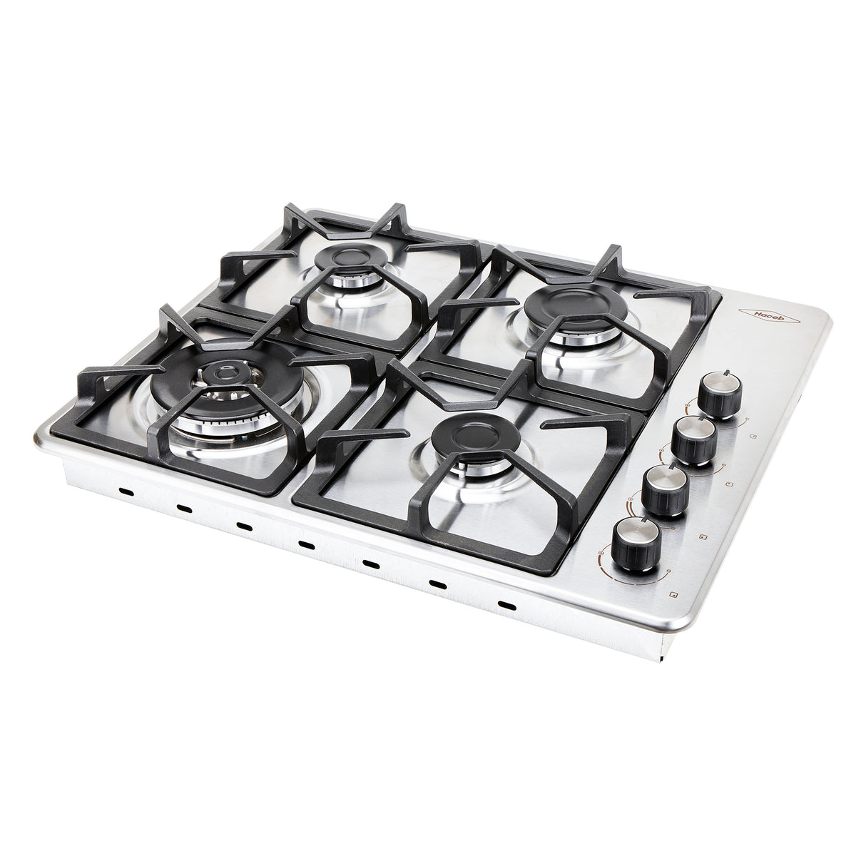 Estufa de Empotrar Haceb Tandoori Hierro Fundido Dual Inox 60x51cm 110 Voltios para Gas Natural con Cuatro Quemadores