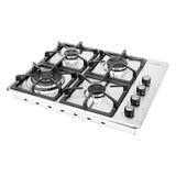 Estufa de Empotrar Haceb Tandoori Hierro Fundido Dual Inox 60x51cm 110 Voltios para Gas Natural con Cuatro Quemadores