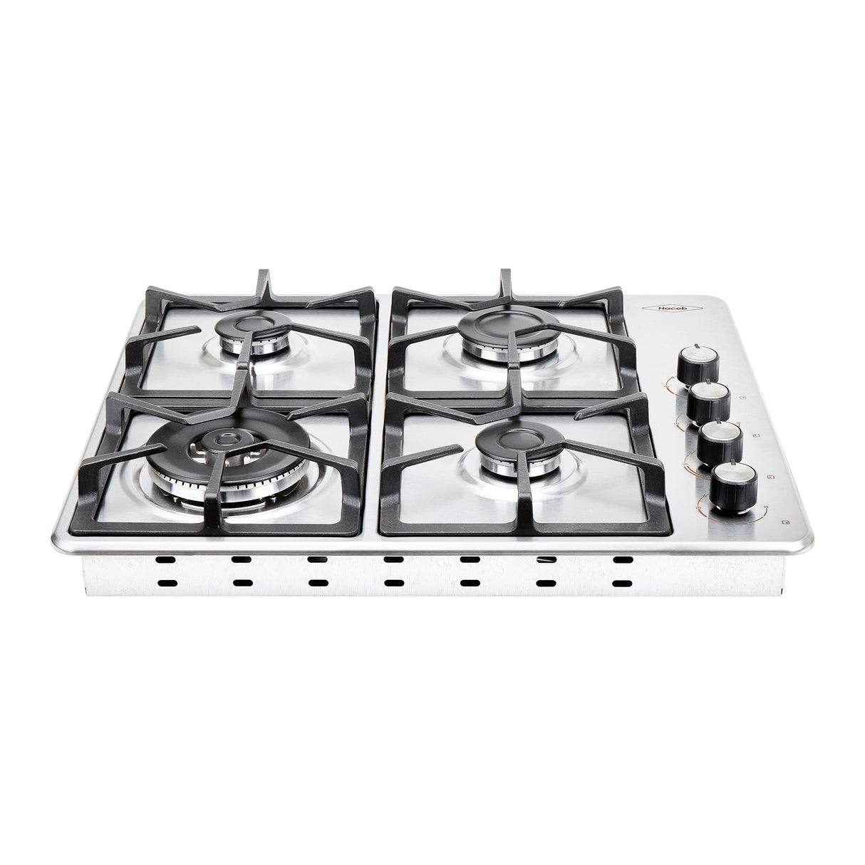 Estufa de Empotrar Haceb Tandoori Hierro Fundido Dual Inox 60x51cm 110 Voltios para Gas Natural con Cuatro Quemadores
