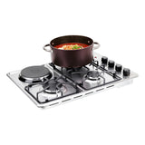 Estufa de Empotrar Haceb Tofu Mixta Inox 60x43cm 110 Voltios para Mixto con Cuatro Quemadores