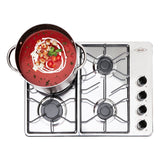 Estufa de Empotrar Haceb Alambrón Inox 60x43cm 110 Voltios para Gas Propano con Cuatro Quemadores
