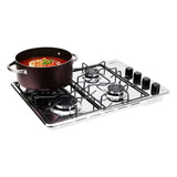 Estufa de Empotrar Haceb Alambrón Inox 60x43cm 110 Voltios para Gas Propano con Cuatro Quemadores