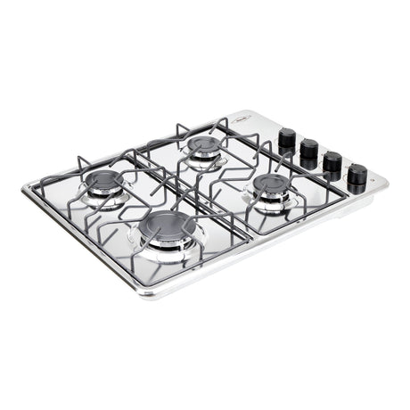 Estufa de Empotrar Haceb Alambrón Inox 60x43cm 110 Voltios para Gas Propano con Cuatro Quemadores