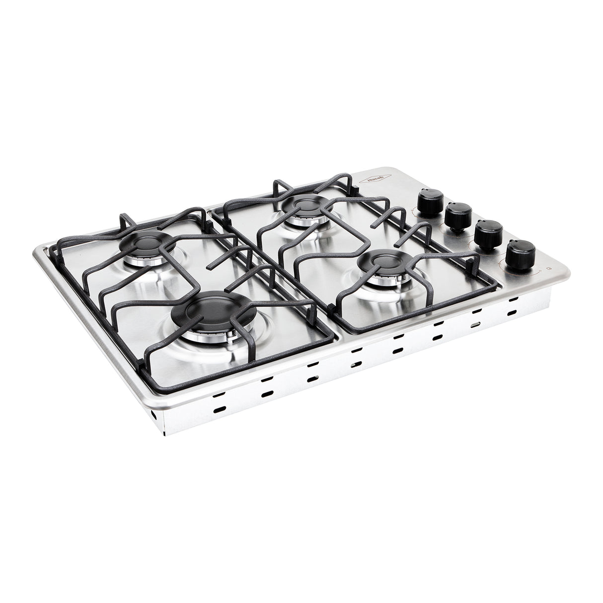 Estufa de Empotrar Haceb Tofu Platina Inox 60x43cm 110 Voltios para Gas Propano con Cuatro Quemadores