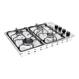 Estufa de Empotrar Haceb Tofu Platina Inox 60x43cm 110 Voltios para Gas Propano con Cuatro Quemadores
