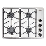 Estufa de Empotrar Haceb Tofu Platina Inox 60x43cm 110 Voltios para Gas Propano con Cuatro Quemadores