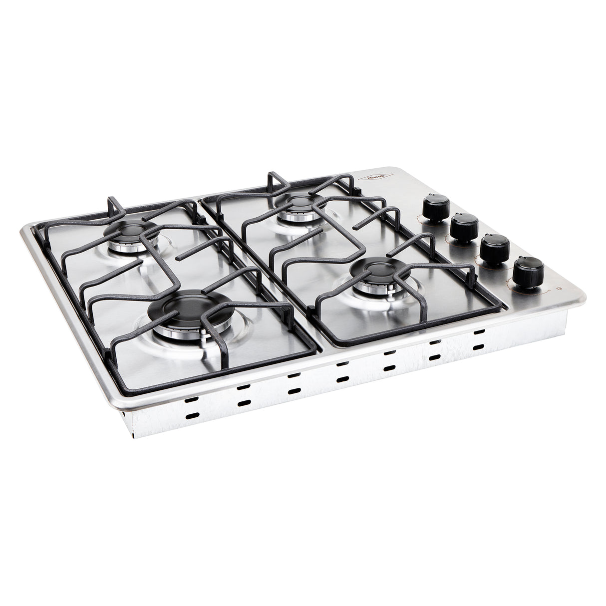 Estufa de Empotrar Haceb Platina Inox 60x51cm 110 Voltios para Gas Propano con Cuatro Quemadores