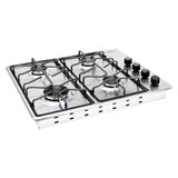 Estufa de Empotrar Haceb Platina Inox 60x51cm 110 Voltios para Gas Propano con Cuatro Quemadores