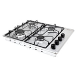 Estufa de Empotrar Haceb Platina Inox 60x51cm 110 Voltios para Gas Propano con Cuatro Quemadores
