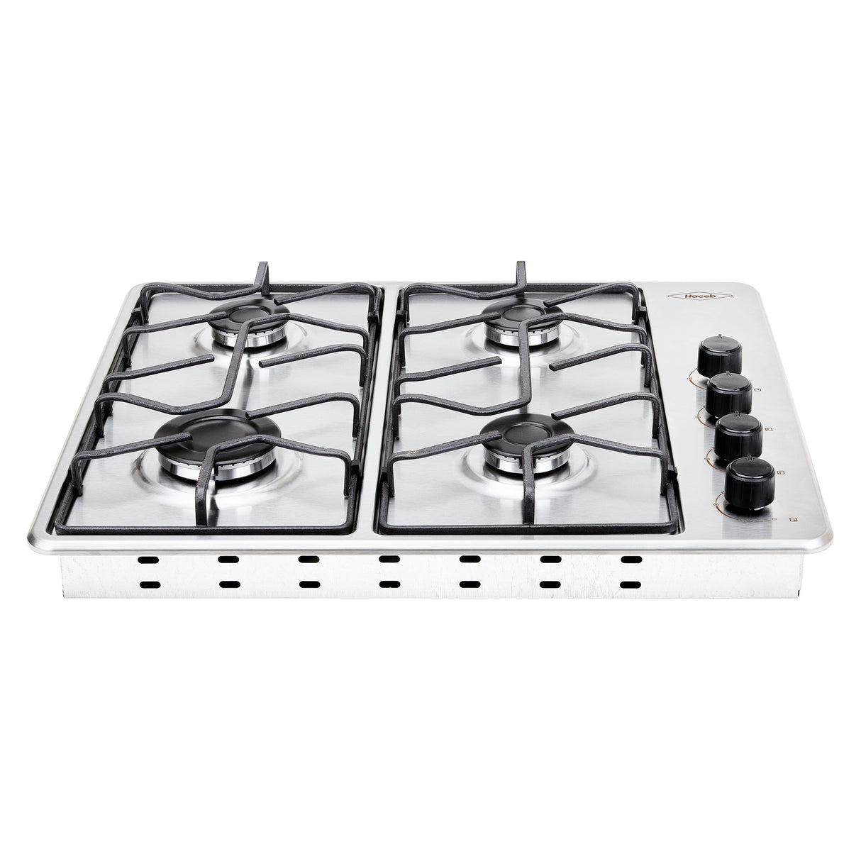 Estufa de Empotrar Haceb Platina Inox 60x51cm 110 Voltios para Gas Propano con Cuatro Quemadores