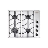 Estufa de Empotrar Haceb Platina Inox 60x51cm 110 Voltios para Gas Propano con Cuatro Quemadores