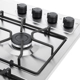 Estufa de Empotrar Haceb Platina Inox 66x54cm 110 Voltios para Gas Natural con Cuatro Quemadores