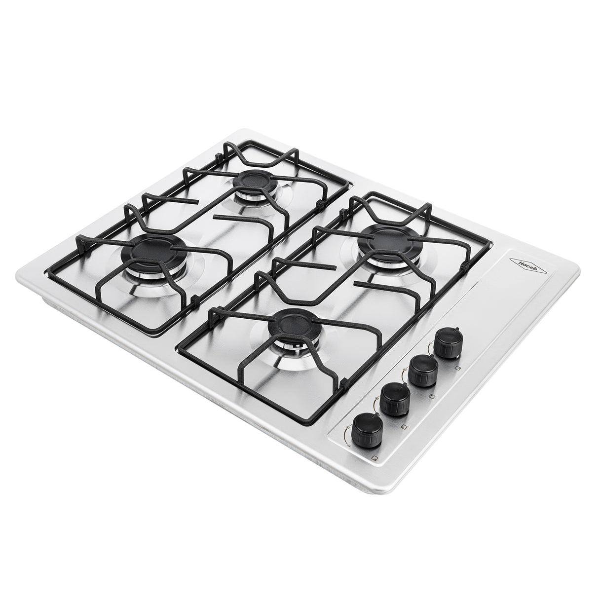Estufa de Empotrar Haceb Platina Inox 66x54cm 110 Voltios para Gas Natural con Cuatro Quemadores