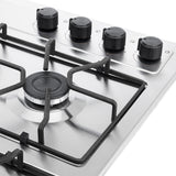 Estufa de Empotrar Haceb Triple Corona Inox 66x54cm 110 Voltios para Gas Natural con Cuatro Quemadores