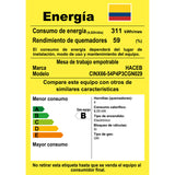 Estufa de Empotrar Haceb Triple Corona Inox 66x54cm 110 Voltios para Gas Natural con Cuatro Quemadores