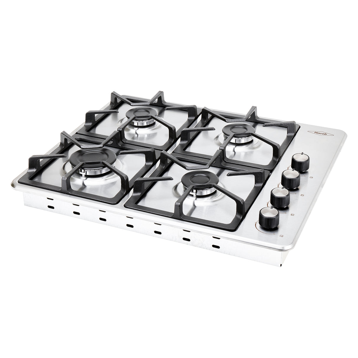 Estufa de Empotrar Haceb Tandoori Hierro Fundido Inox 60x52cm 110 Voltios para Gas Propano con Cuatro Quemadores