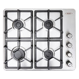 Estufa de Empotrar Haceb Tandoori Hierro Fundido Inox 60x52cm 110 Voltios para Gas Propano con Cuatro Quemadores