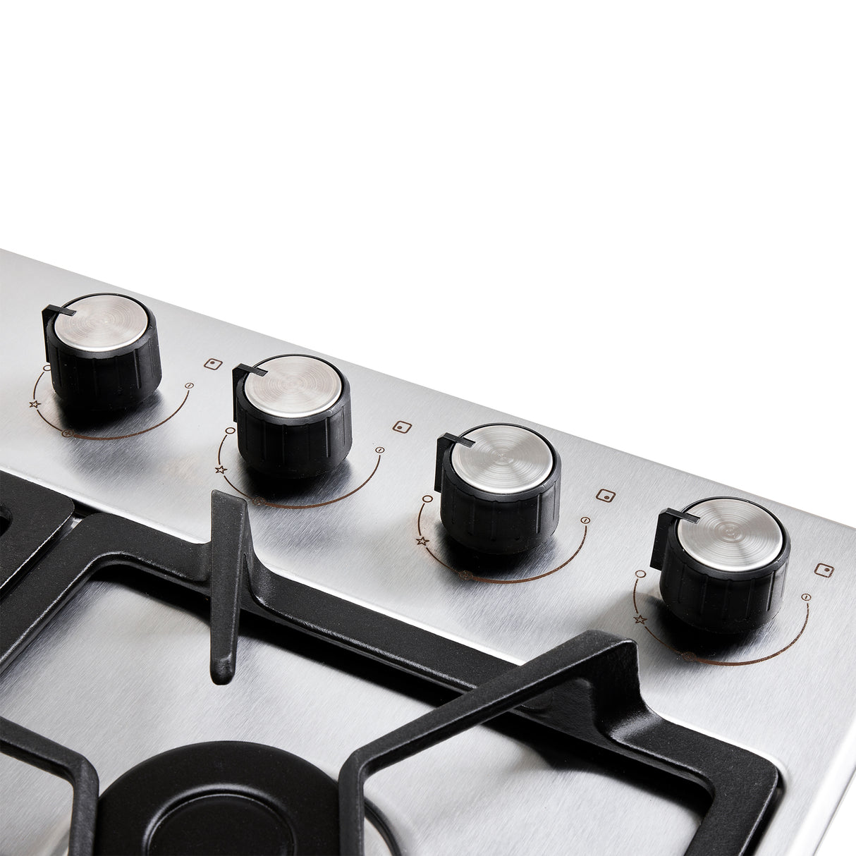 Estufa de Empotrar Haceb Tandoori Hierro Fundido Inox 60x52cm 110 Voltios para Gas Propano con Cuatro Quemadores