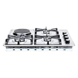 Estufa de Empotrar Haceb Mixta Inox 60x51cm 110 Voltios para Mixto con Cuatro Quemadores