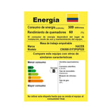 Estufa de Empotrar Haceb Mixta Inox 60x51cm 110 Voltios para Mixto con Cuatro Quemadores